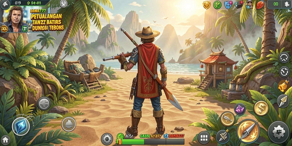 Screenshot DANA777 menampilkan pemain menjelajahi dunia terbuka yang indah.