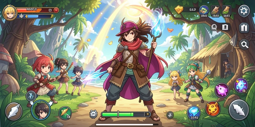 Gameplay seru di dunia Anime yang penuh warna.