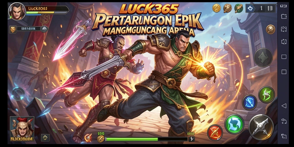 Tangkapan layar dari gameplay seru dalam LUCK365 yang menampilkan pertarungan epik.
