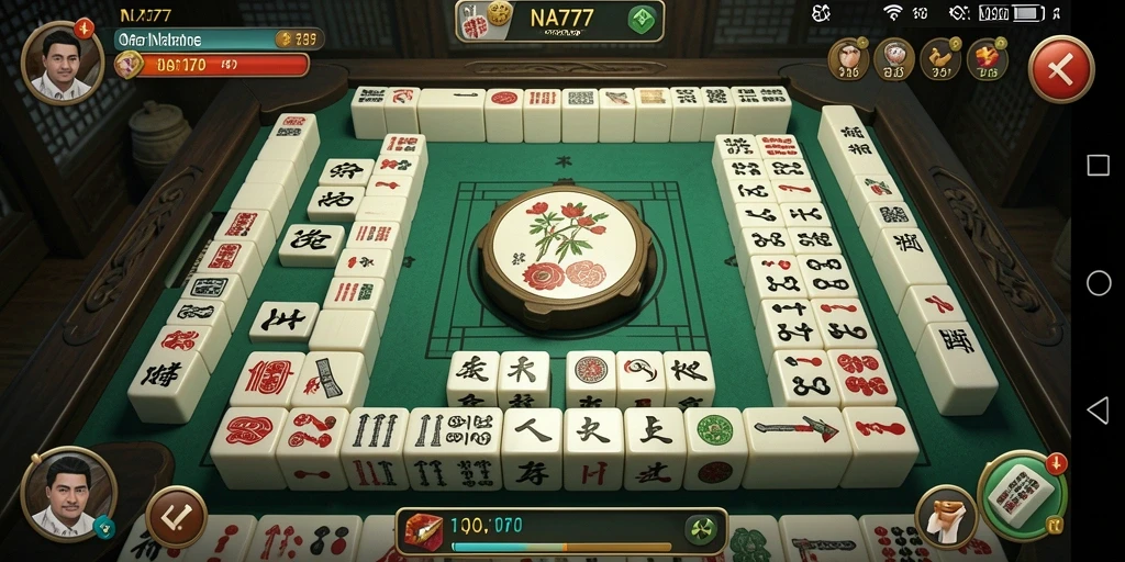 Tampilan gameplay seru dalam NA777 dengan desain Mahjong yang menawan.