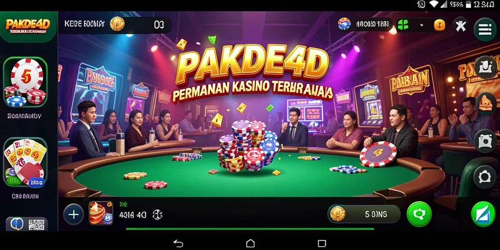 Tampilan menarik gameplay aplikasi kasino PAKDE4D.