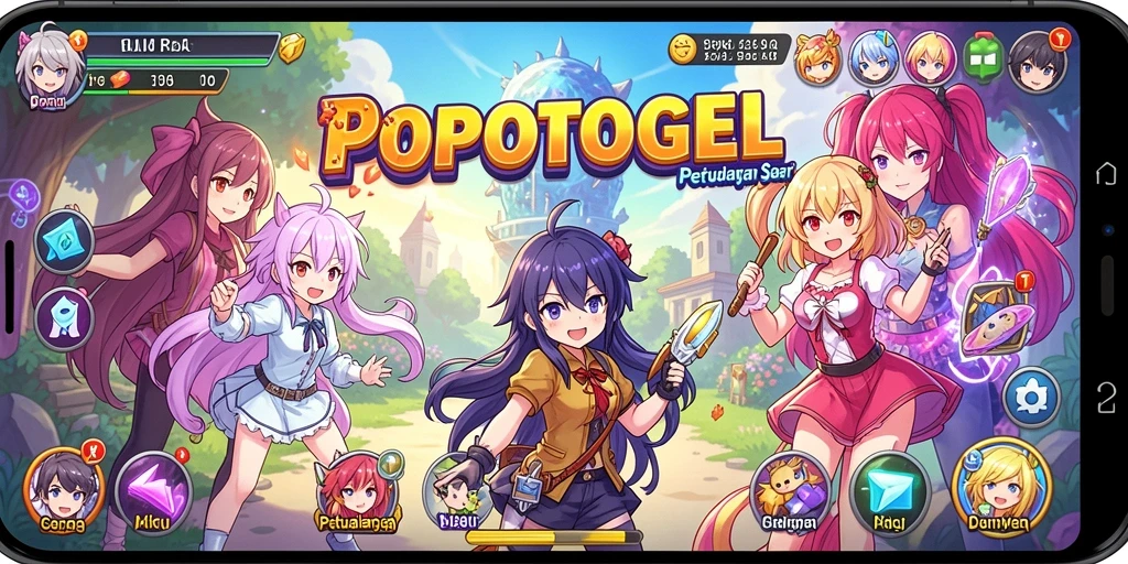 Gameplay POPOTOGEL yang penuh warna dan seru.