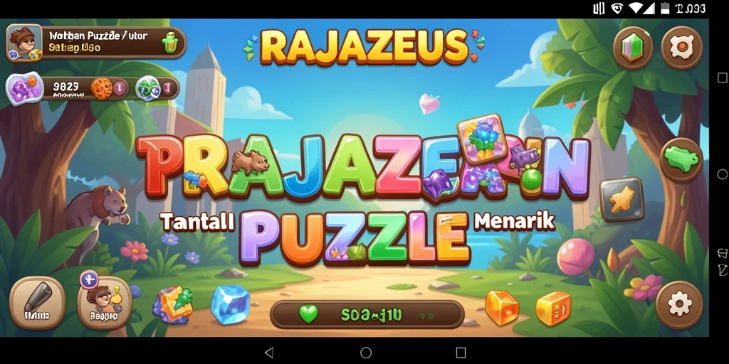 Tampilan gameplay RAJAZEUS dengan tantangan puzzle yang menarik.