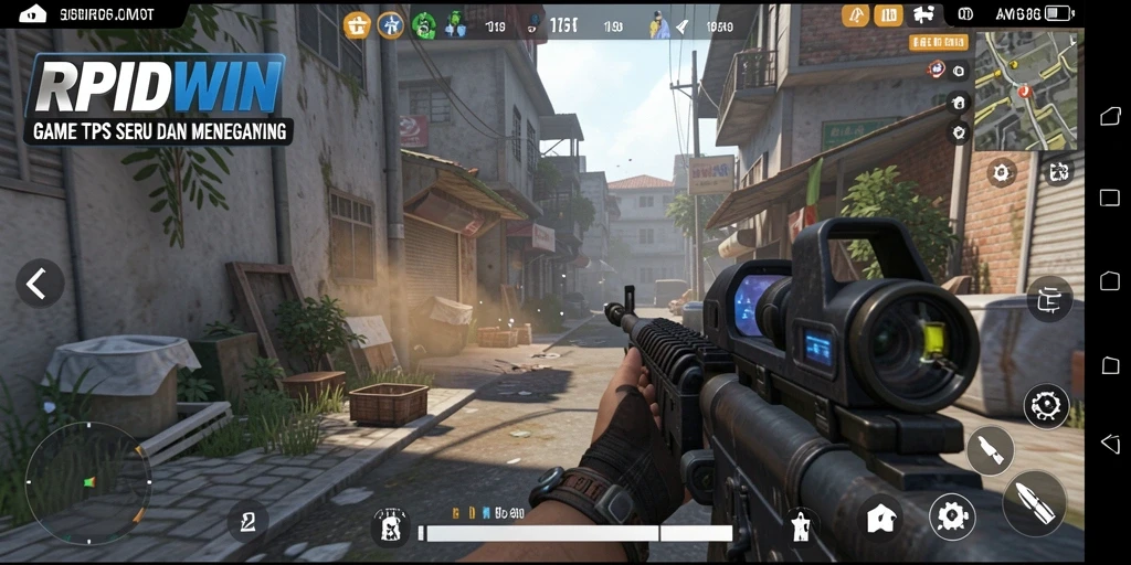 Tangkapan layar RpIDWIN menampilkan aksi intense dalam gameplay TPS yang menegangkan.